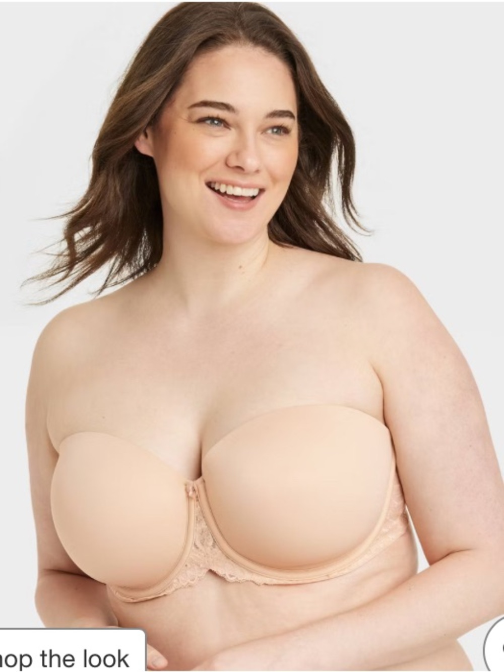 Women's Strapless Bra - Auden™ Soft Beige push up, Molded Cup, Under wire - Picture 1 of 9